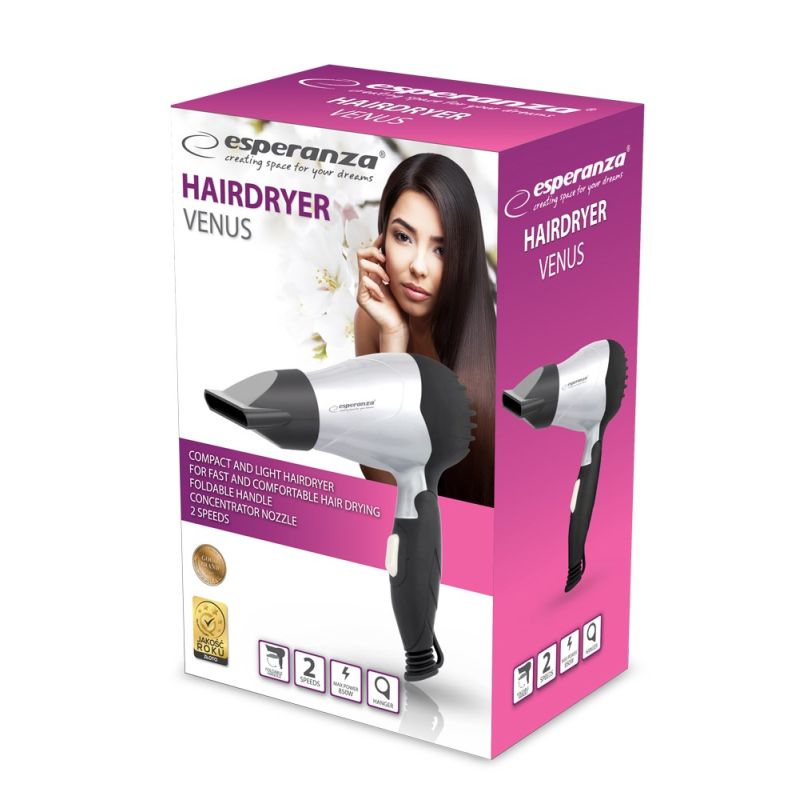 Esperanza Venus EBH002S hair dryer (850W; black) AGD - Produkty/Suszarki do włosów Your Sports Performance