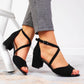 Sergio Leone W SK367A black block heel sandals