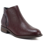 Burgundy Women's Leather Ankle Boots with Warm Lining M.Daszyński SFY2648-1