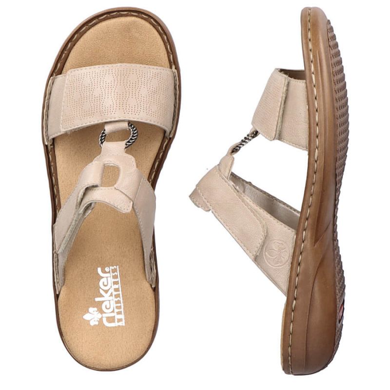Comfortable Rieker W RKR681 beige flip-flops Footwear/Lifestyle/Rieker Your Sports Performance