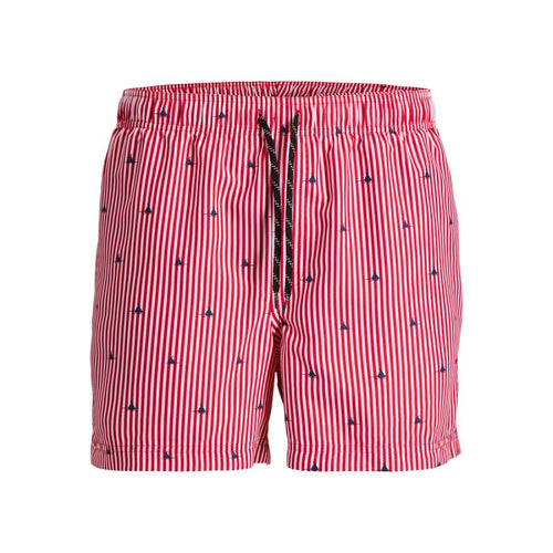 Jack&Jones men's JWHARUBA SWIM PRINTS SHORTS 12206537 TRUE RED STRIPES Jack&Jones