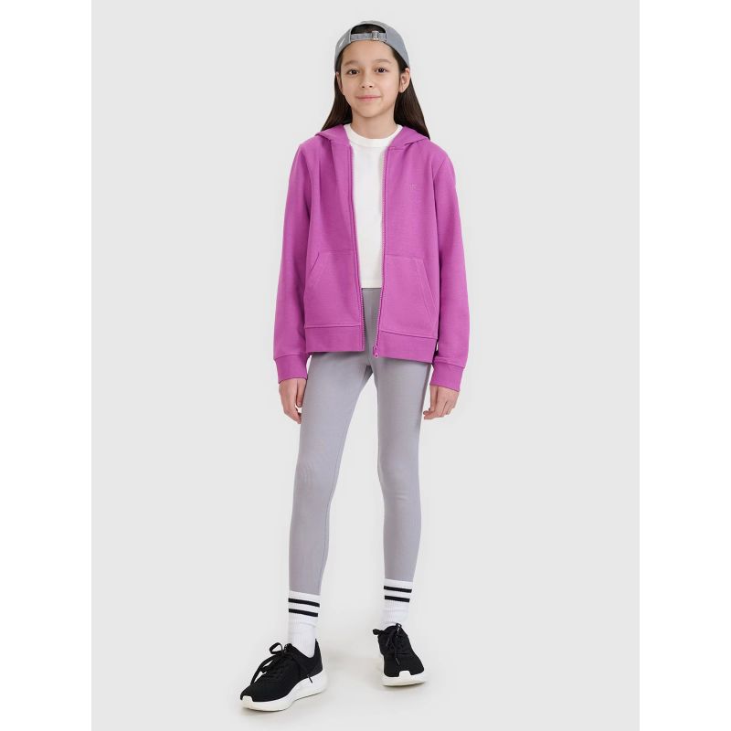 Girls' sweatshirt with a zipper and hood 4F 4FJWSS25TSWSF1706-50S *Kategoria tymczasowa Your Sports Performance