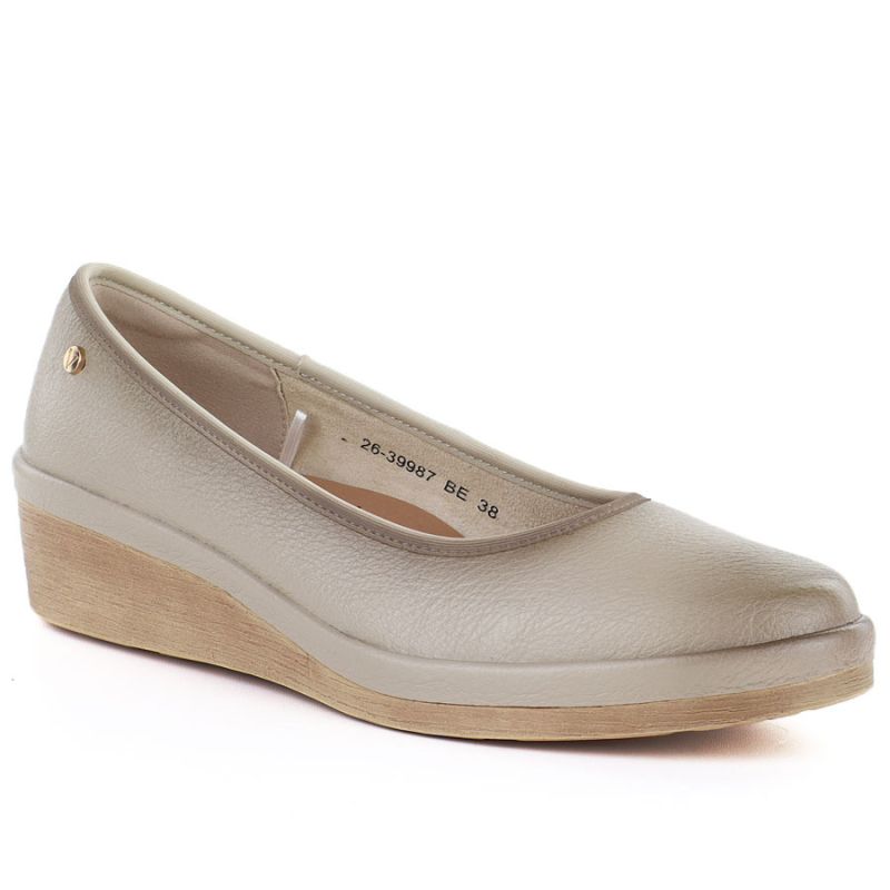 Women's beige wedge shoes Vinceza 39987 Vinceza