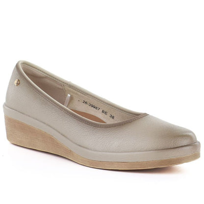 Women's beige wedge shoes Vinceza 39987 Vinceza