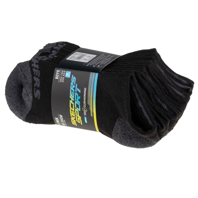 Skechers 6pk No Show Socks S108264-BLK Clothing/Lifestyle/Socks/4F Your Sports Performance