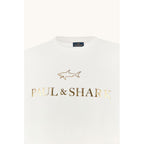 Paul&Shark Men's Cotton T-shirt White and Gold 99311007-10E - Classic Cut, Logo
