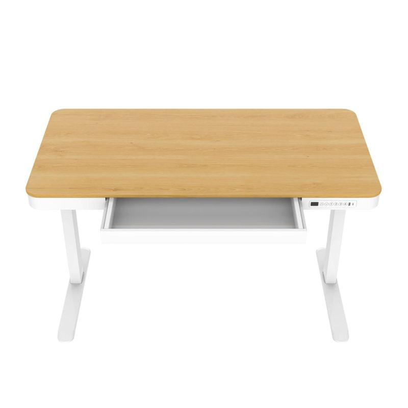 Activejet ET119W-C electric height-adjustable desk, white/oak. Tabletop dimensions: 140 x 70 cm. Biurka/Biurka nowoczesne Your Sports Performance