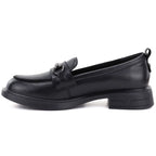 Women's leather loafers, black, Vinceza 133115
