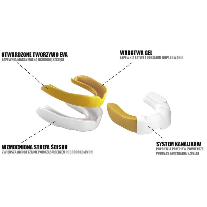Gel Mouthguard + Box - White and Gold | GelTech ochraniacze zębów Your Sports Performance