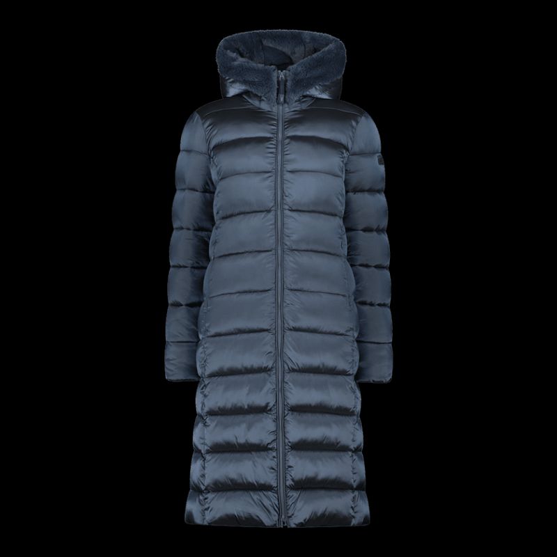 CMP women's winter jacket with hood, long insulated coat, navy blue (34K0046F/L635) In preparation Your Sports Performance