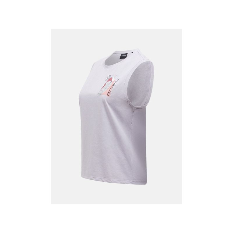 PEAK PERFORMANCE W Explore Graphic Sleeveless T-shirt for women, gray