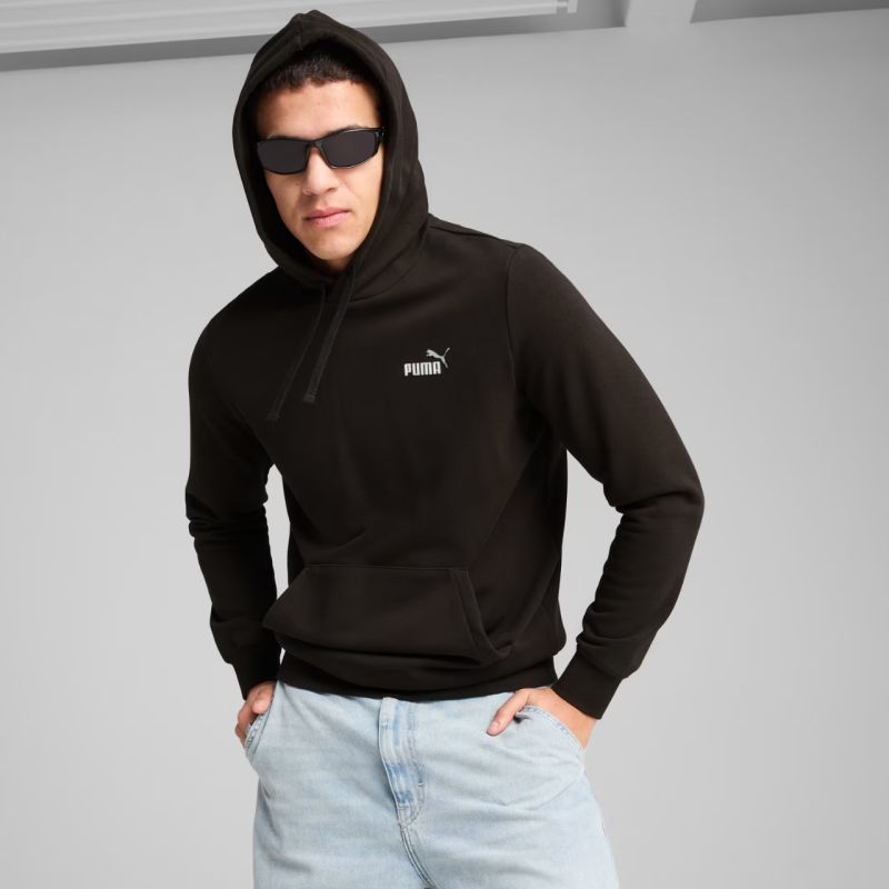 Men's Puma ESS 2 Color Small No. 1 Logo Hoodie Black 684719 01
