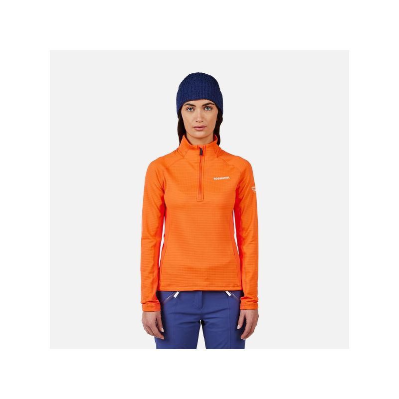 ROSSIGNOL Women's Sweatshirt W Blackside Mix HZ Fleece Orange