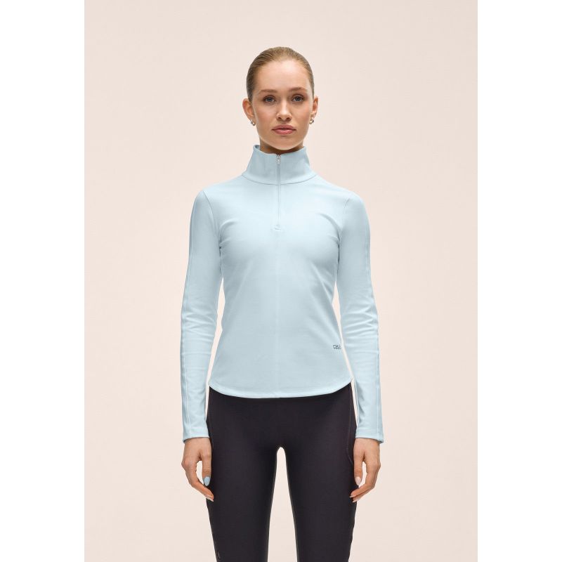 CASALL Women's Serene Half Zip Long Sleeve T-Shirt, Blue