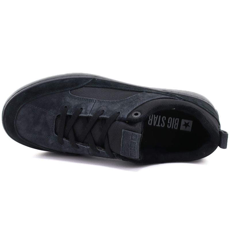 Men's casual leather sneakers, black, Big Star UU174118