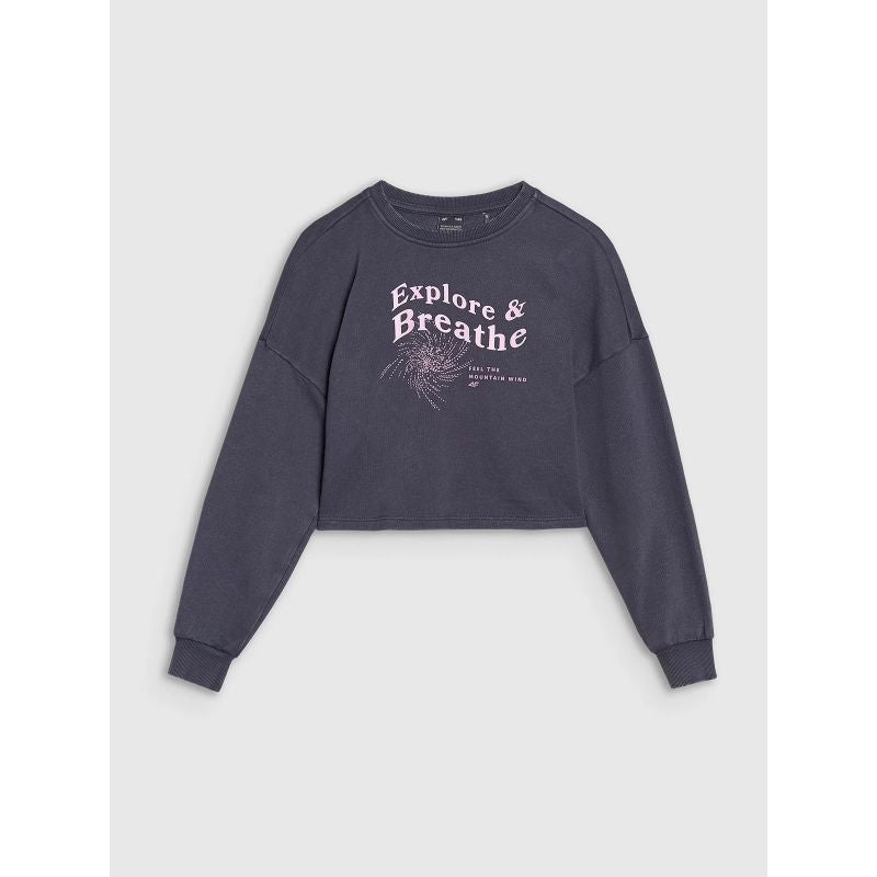 Girls' sweatshirt without a hood, 4F 4FJWSS25TSWSF1483-22S *Kategoria tymczasowa Your Sports Performance