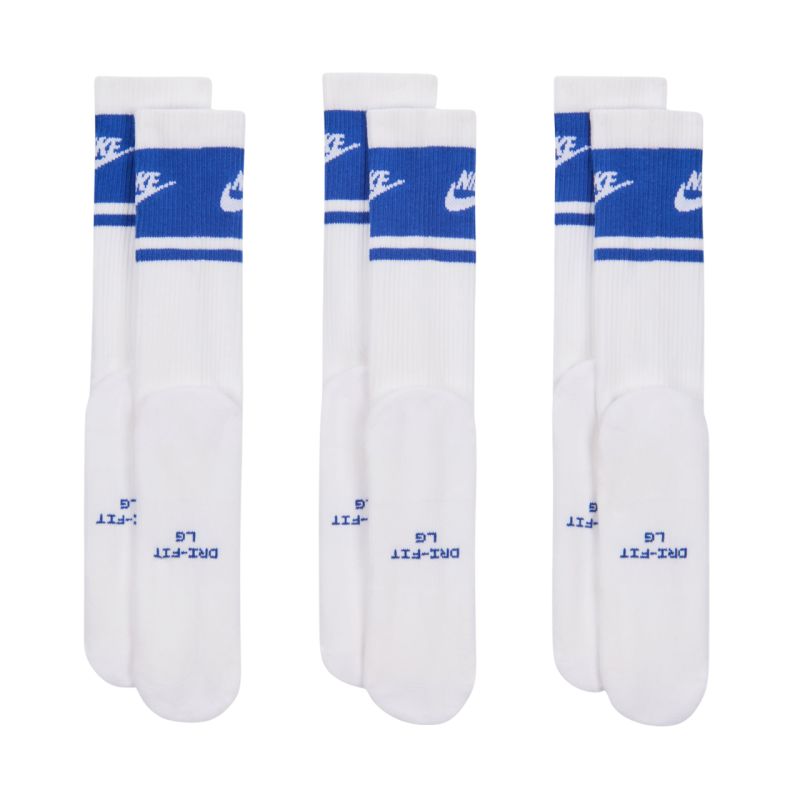 Nike Everyday Elevated Crew Socks 3 Pairs White and Blue IM7949 904