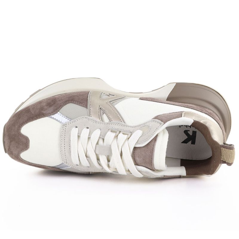 Women's leather sports shoes beige Kobbo 66954 Kobbo