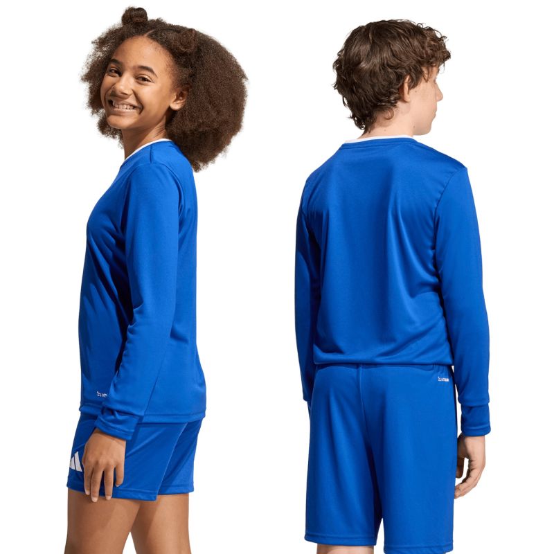 adidas Entrada 26 Long Sleeve Jersey Kids' Shirt, Blue, KF5886
