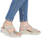 Women's beige wedge sandals Rieker 67410-62 Rieker
