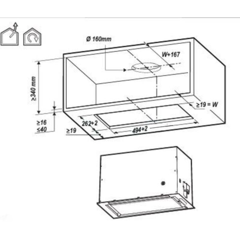 Built-in hood ELICA LANE BL/A/52 PRF0165830 AGD - Produkty/Okapy kuchenne Your Sports Performance