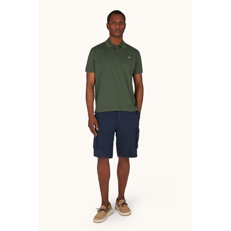 Paul&Shark men's polo shirt, olive cotton, 99311001-89 – classic, sporty elegance