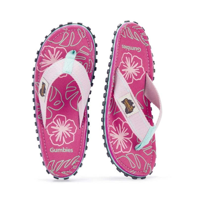 Gumbies Women's Flip-Flops ISLANDER FLIP-FLOP BLUSH HIBISCUS