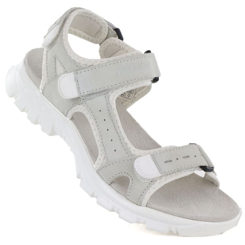 Women's leather sports sandals with Velcro, gray Artiker 56C1244 Artiker