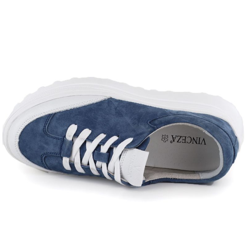 Women's blue leather platform shoes Vince Vinceza