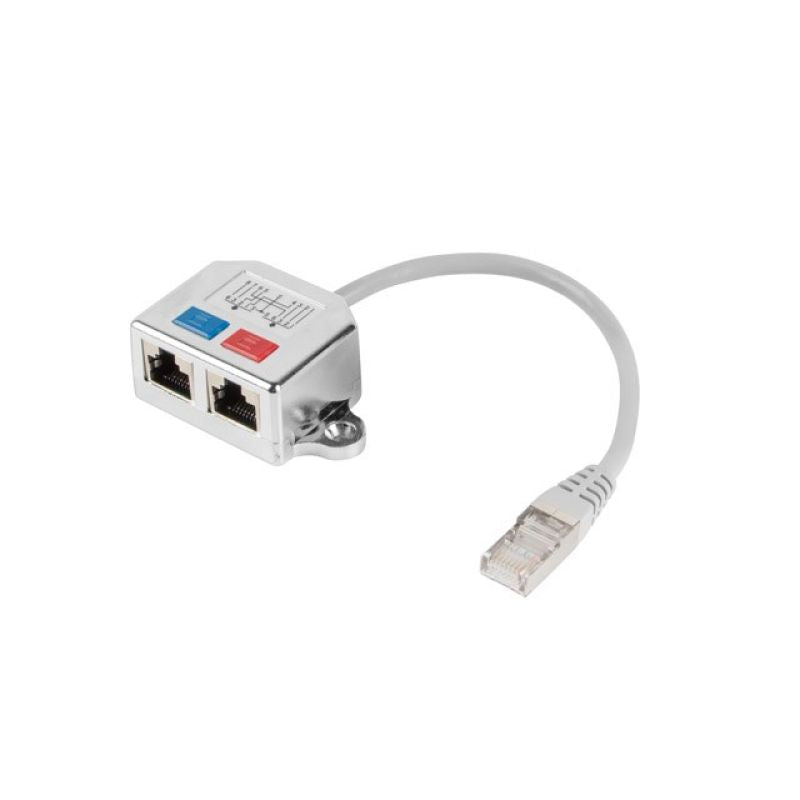 Lanberg AD-0026-S adapter (RJ45 M - 2 x RJ45 F; gray color) Kable i adaptery/Adaptery, przejściówki Your Sports Performance