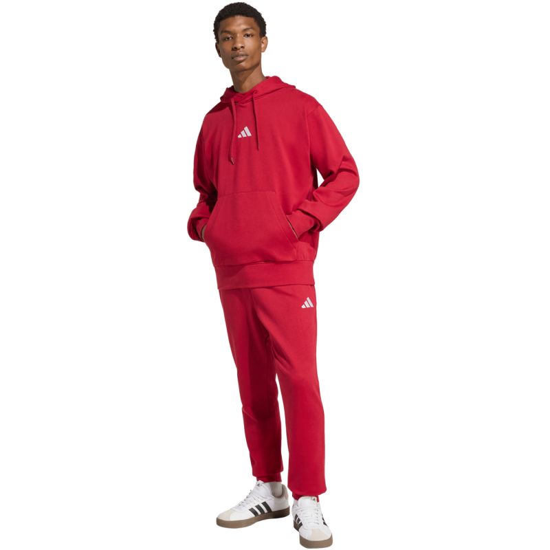 Men's adidas Essentials Feelcozy Hoodie red KC0907 In preparation Your Sports Performance