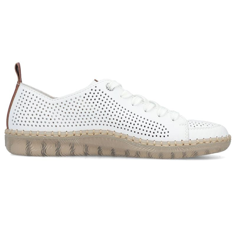 Women's leather openwork shoes white Rieker N2405-80 Rieker