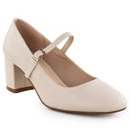 Nude low-heeled pumps with strap Sergio Leone PB176 Footwear Your Sports Performance