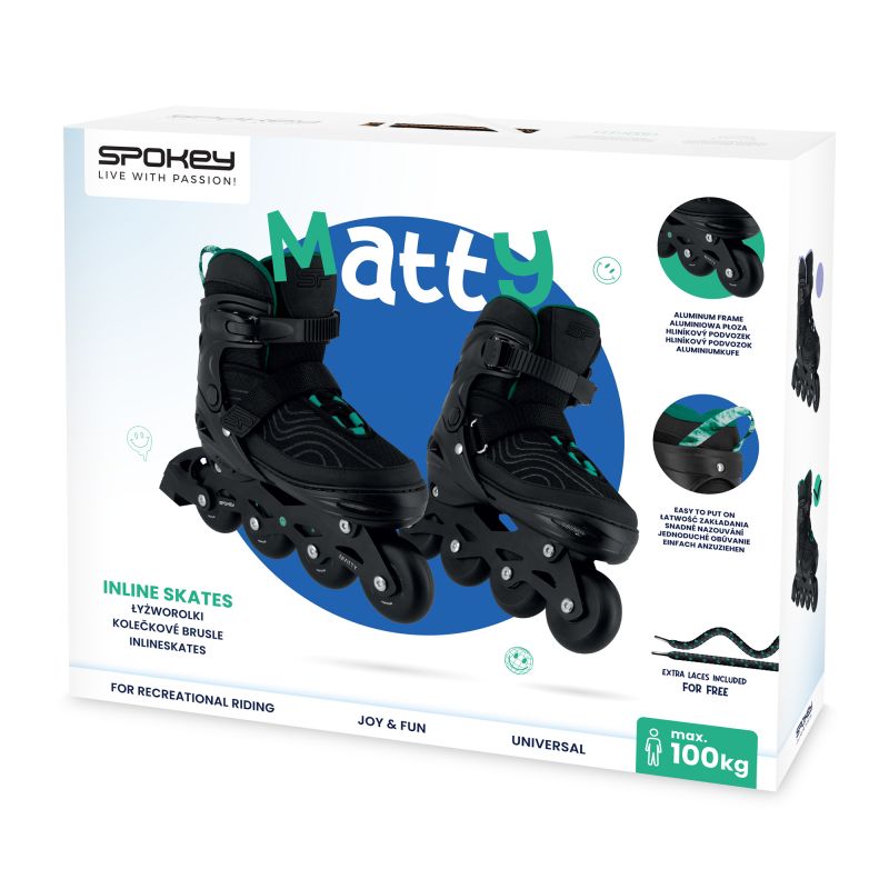 Spokey Matty SPK-943453 roller skates size. 35-38 GN Accessories/Skating/Rolki (pozostałe) Your Sports Performance