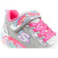 Skechers S Lights LED Children's Velcro Shoes for Girls Gray