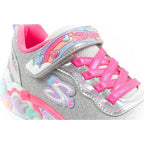 Skechers S Lights LED Children's Velcro Shoes for Girls Gray Skechers