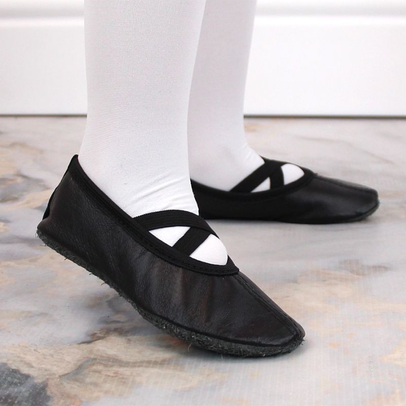 Leather dance shoes with black elastic bands Jr Nazo Footwear/Lifestyle Your Sports Performance