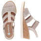Comfortable wedge sandals Remonte W RKR667, pink gold