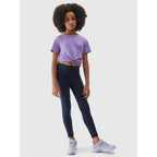 Girls' elastic cotton leggings 4F Junior 4f