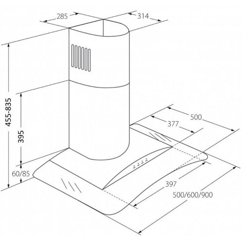 Chimney hood AKPO WK-4 LARGO ECO 60 BLACK (399.1 m3/h; 600mm; black) AGD - Produkty/Okapy kuchenne Your Sports Performance
