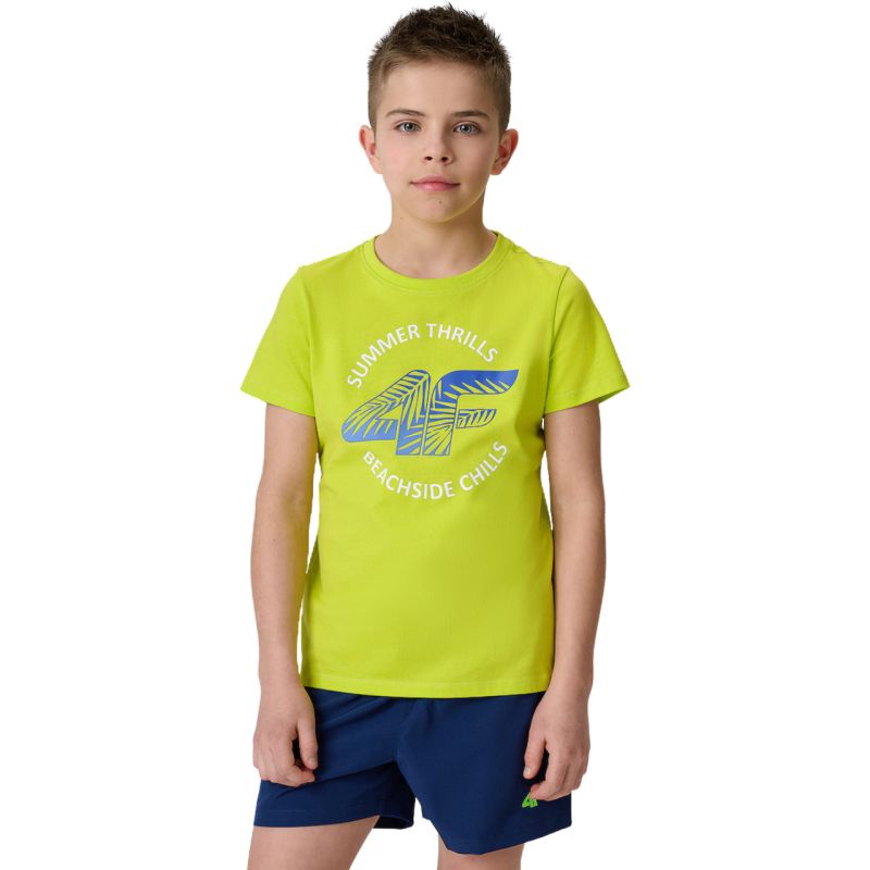 Boy's T-shirt 4F M3284 juicy green 4FJWSS26TTSHM3284 45S