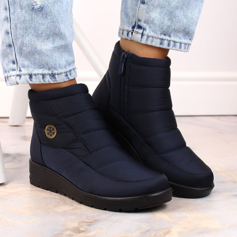 News W EVE437B navy blue wedge snow boots Footwear/Outdoor/News Your Sports Performance