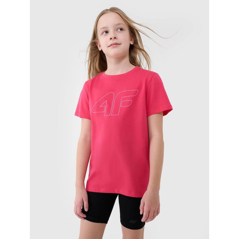 Girls' regular printed T-shirt 4F 4FJWSS25TTSHF2176-55S 4f