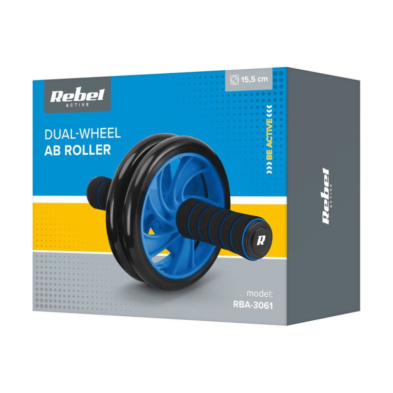 Rebel Active Double Wheel, Ab Roller AB Wheel AB-2 RBA-3061 Siłownia i fitness/Wałki i rollery Your Sports Performance