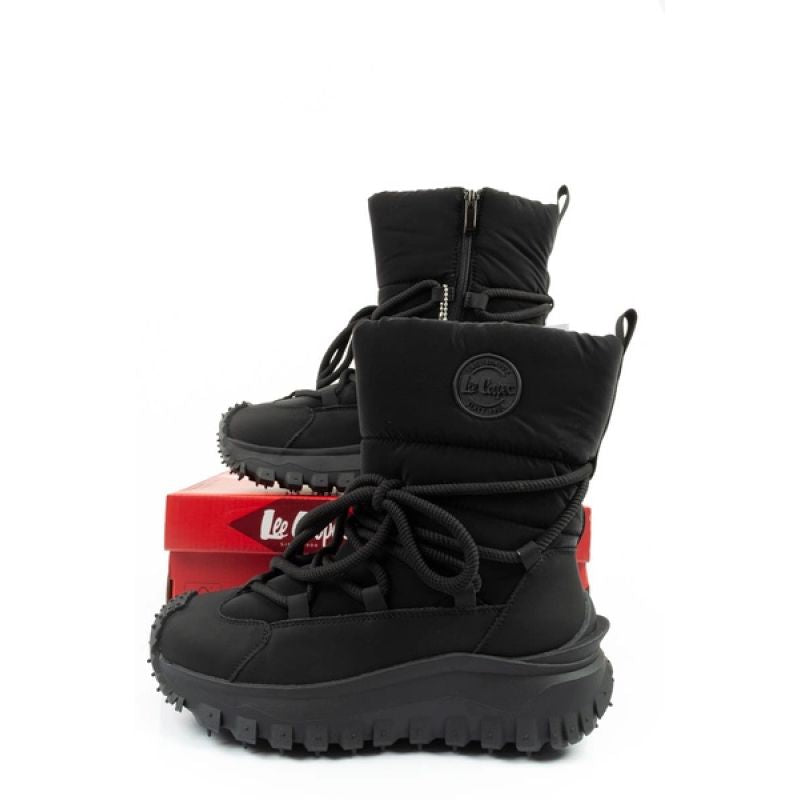 Lee Cooper women's winter hiking sports shoes, insulated, black, natural leather Lee Cooper