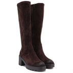 Women’s chocolate-brown suede insulated boots Vinceza 58332
