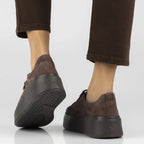 Women's brown leather platform shoes Filippo 6246