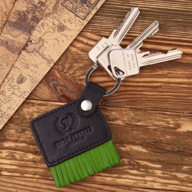 Paolo Peruzzi Green Genuine Leather Keychain - T-88 BL/GE Akcesoria i sprzęt koszykarski/Saszetki, nerki Your Sports Performance