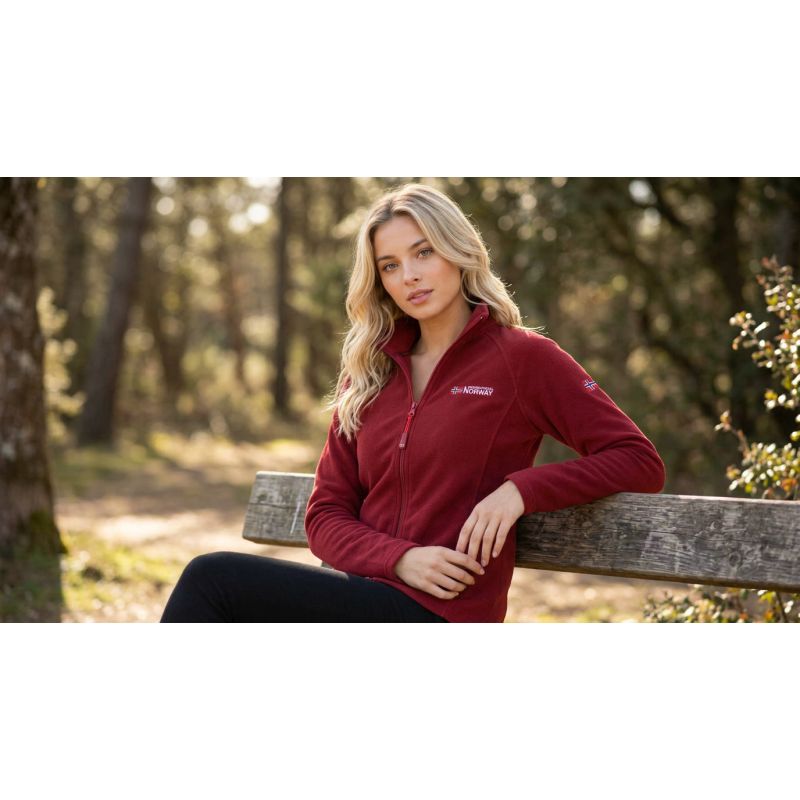Geographical Norway TUG FZ BURGUNDY DB LADY 268 Women's Fleece Jacket (WA1716F/GN-BURGUNDY)