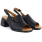 Women's black leather high-heeled sandals Vinceza 26-66920 Vinceza